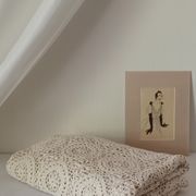 Vintage beige crochet bedspread