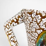Pair of ceramic vases cracked and flamed Vallauris 70s