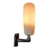 Adjustable wall light in opal glass and chrome-plated metal, Italy, ve