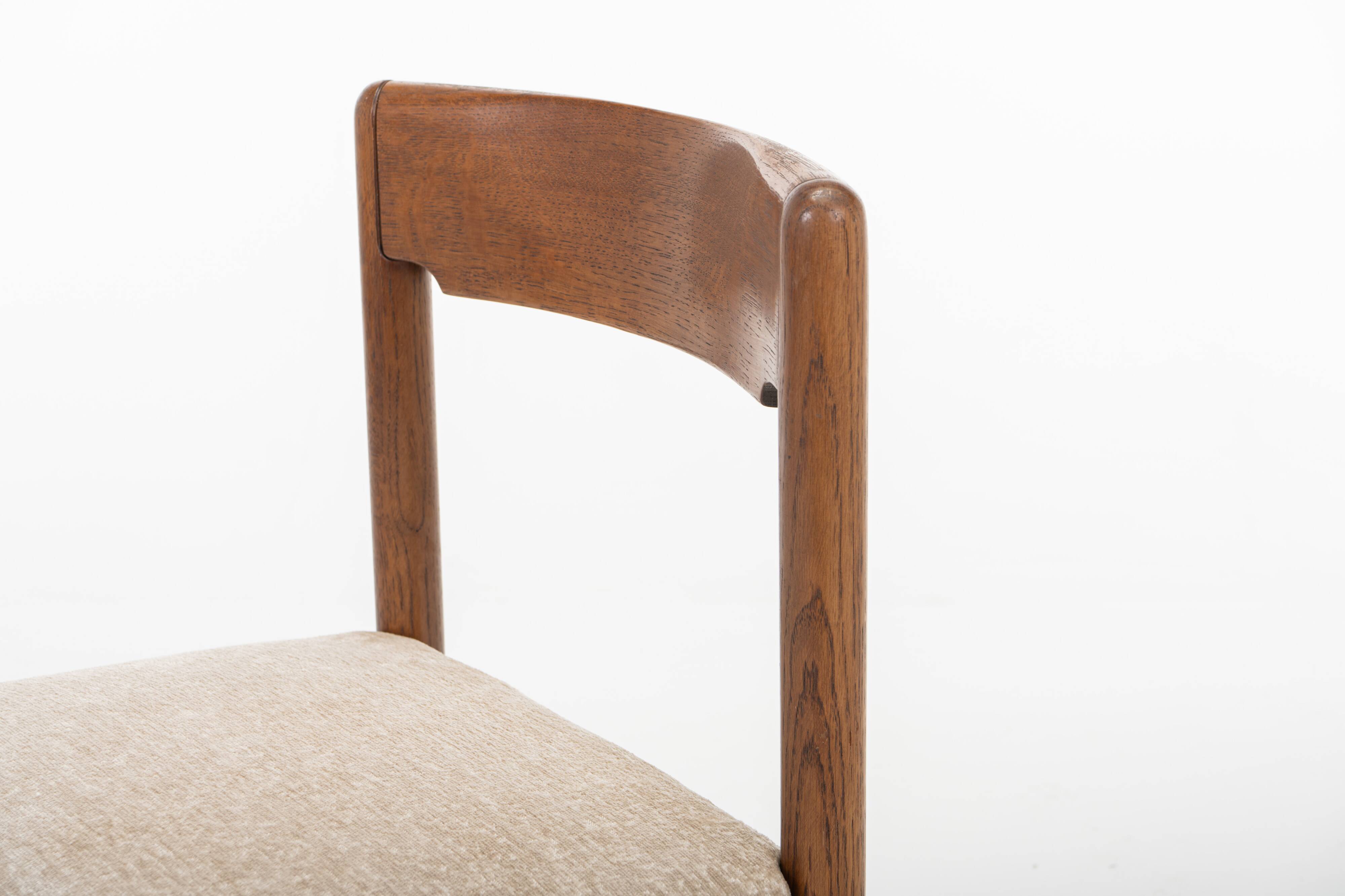 Set of 4 vintage dining chairs in stained oak