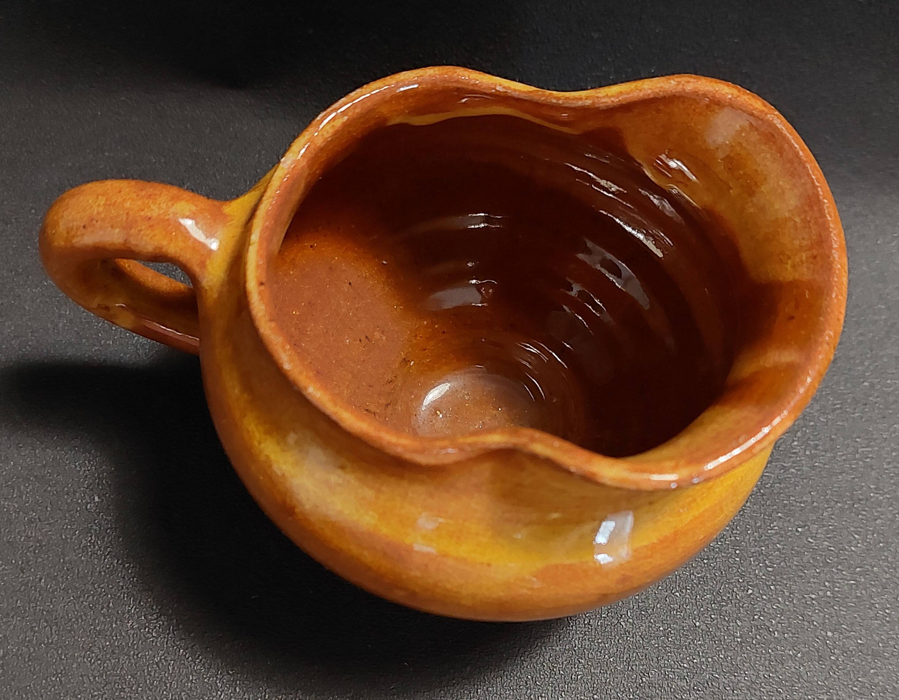 Pot à crème pichet terre cuite vernissée XXème