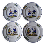 Set of 4 speaking plates in Saint Clement porcelain