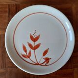 Set of 6 old orange flower dessert plates - Longchamp