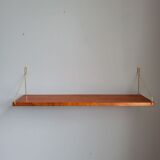 Teak and brass shelf, vintage scandinavian 1960s