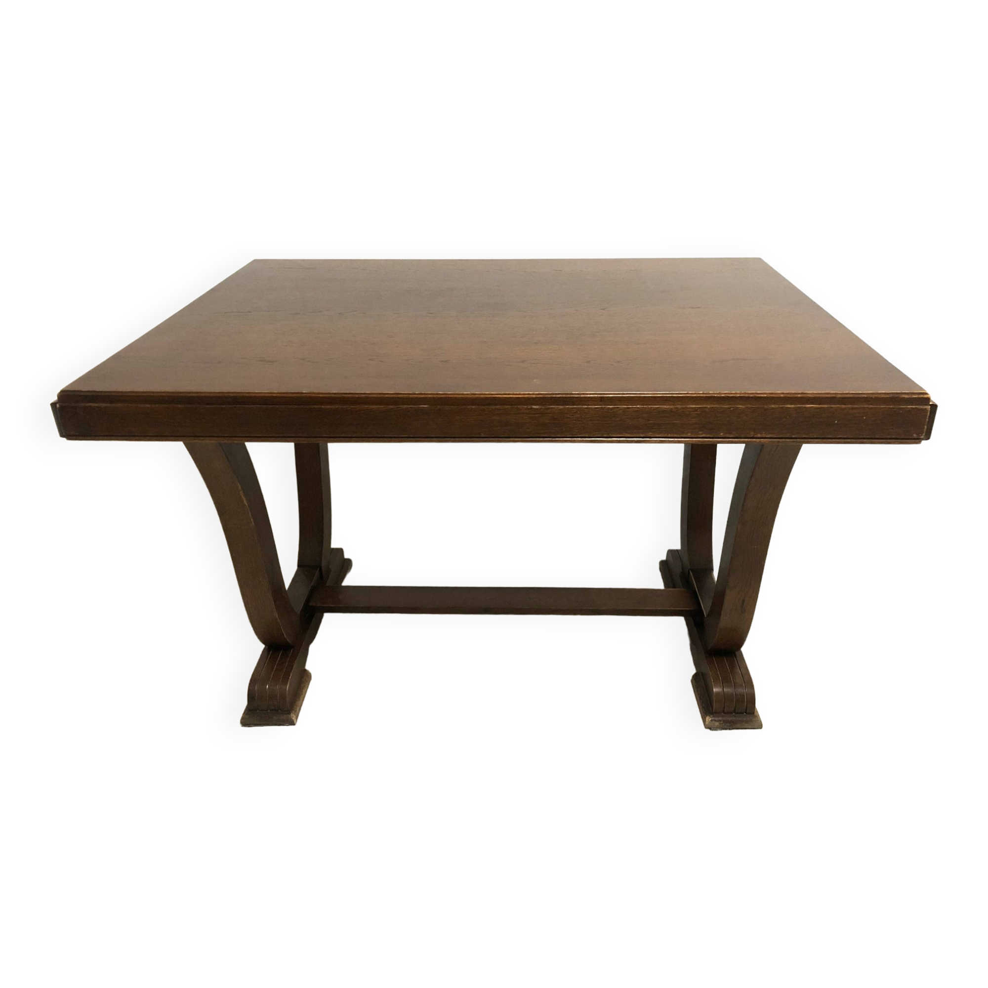 Oak table with extensions for art deco style dining room