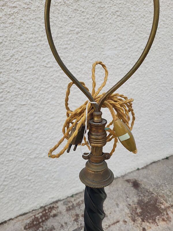 Lampadaire Napoleon III en bronze metal et marbre