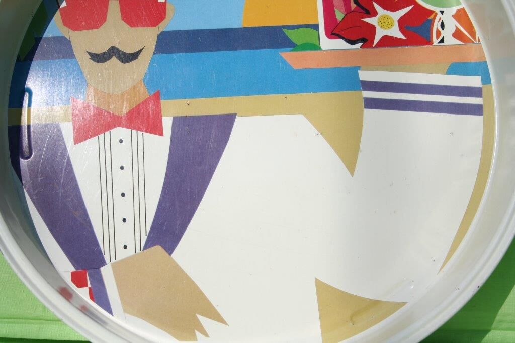 Painted metal plate 60 years