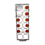 70s design, wrought iron, orange glass