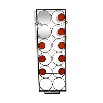 70s design, wrought iron, orange glass