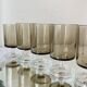 6 vintage grey smoked glasses Luminarc model Sweden wine or water glasses