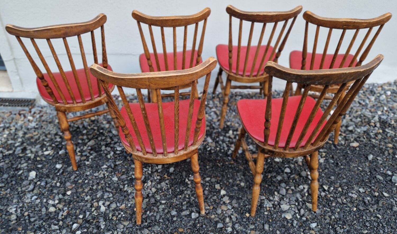 Set of 6 Baumann chairs in turned wood