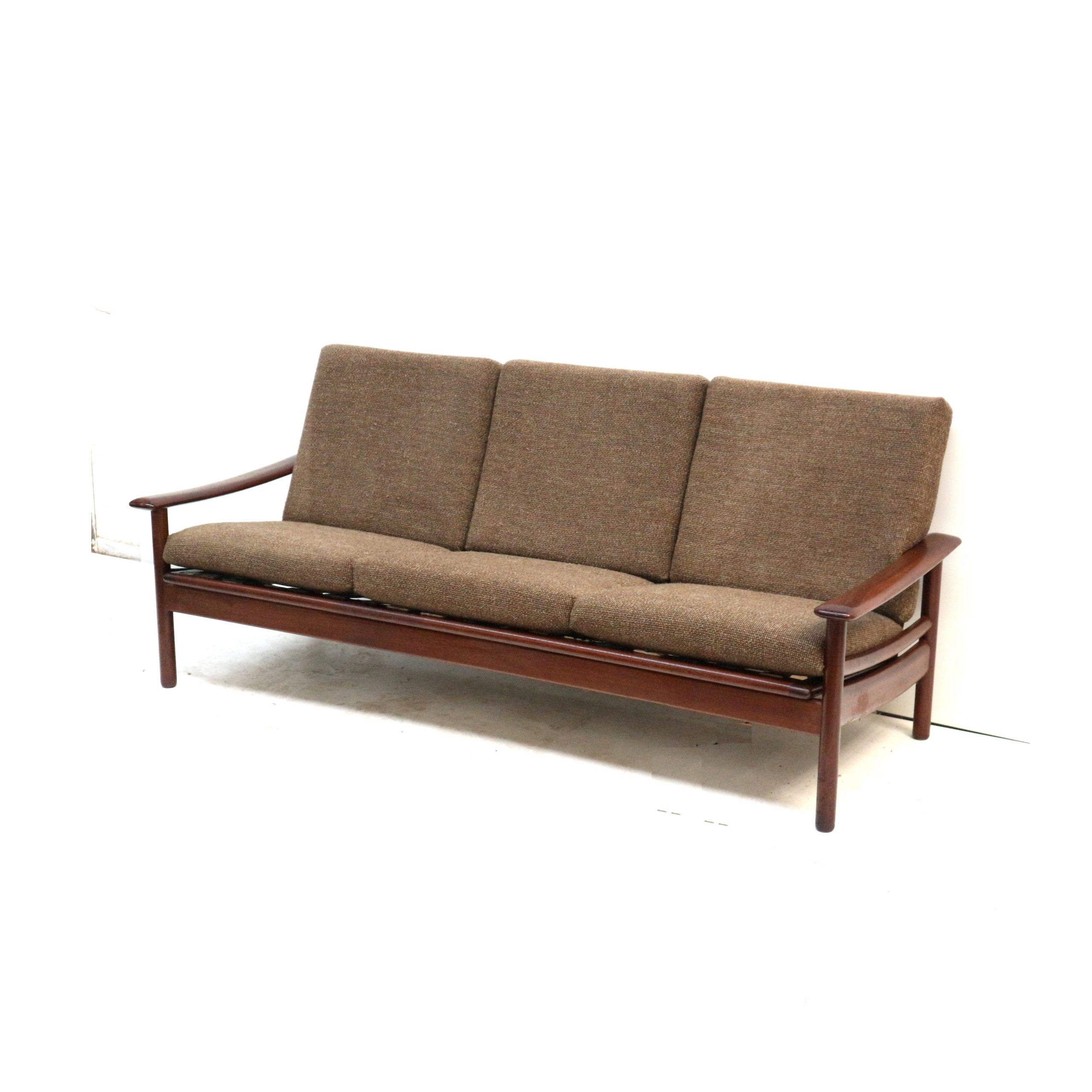 Vintage 3-seater Danish teak design sofa from the 1960s