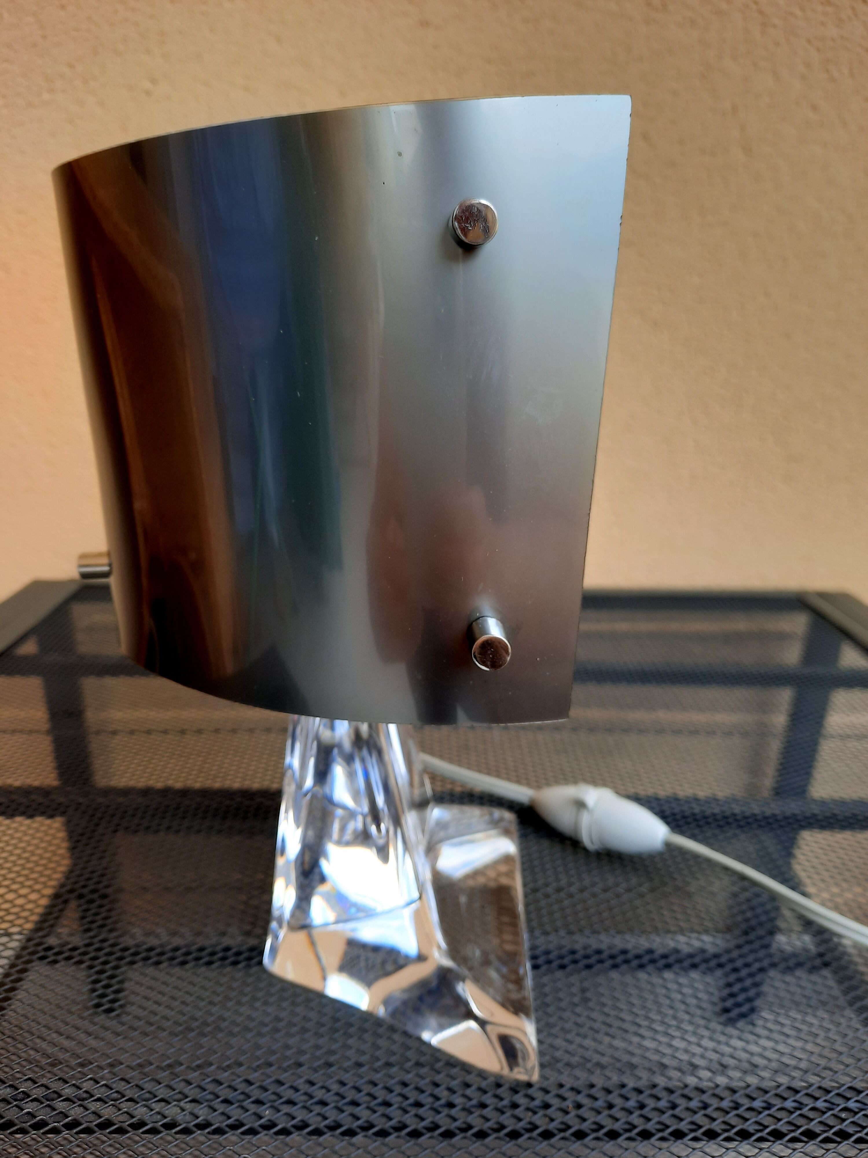 Design lamp, vintage, daum crystal and plexiglass, works - excellent condition-