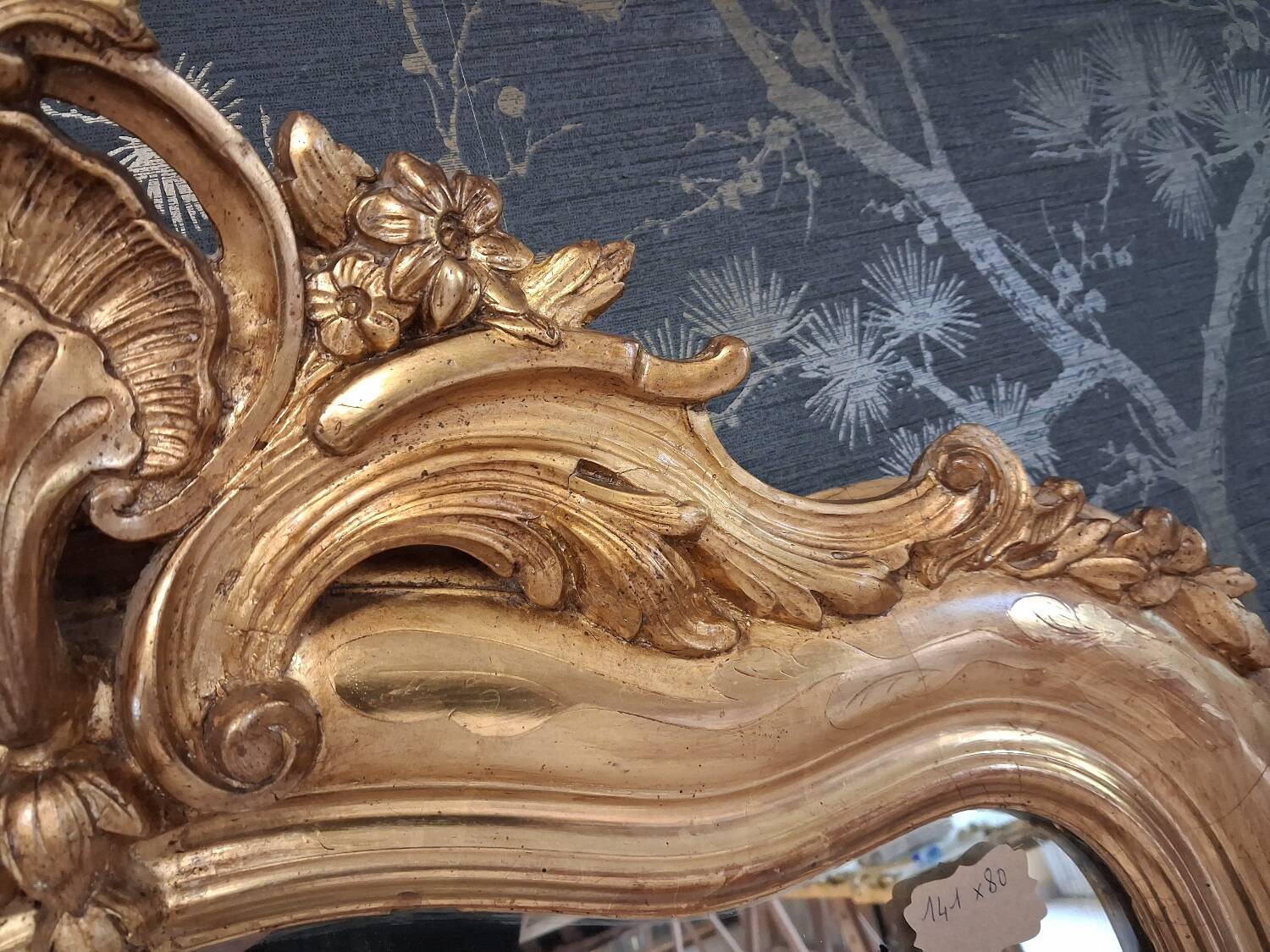 Louis Philippe mirror with pediment 141 x 80