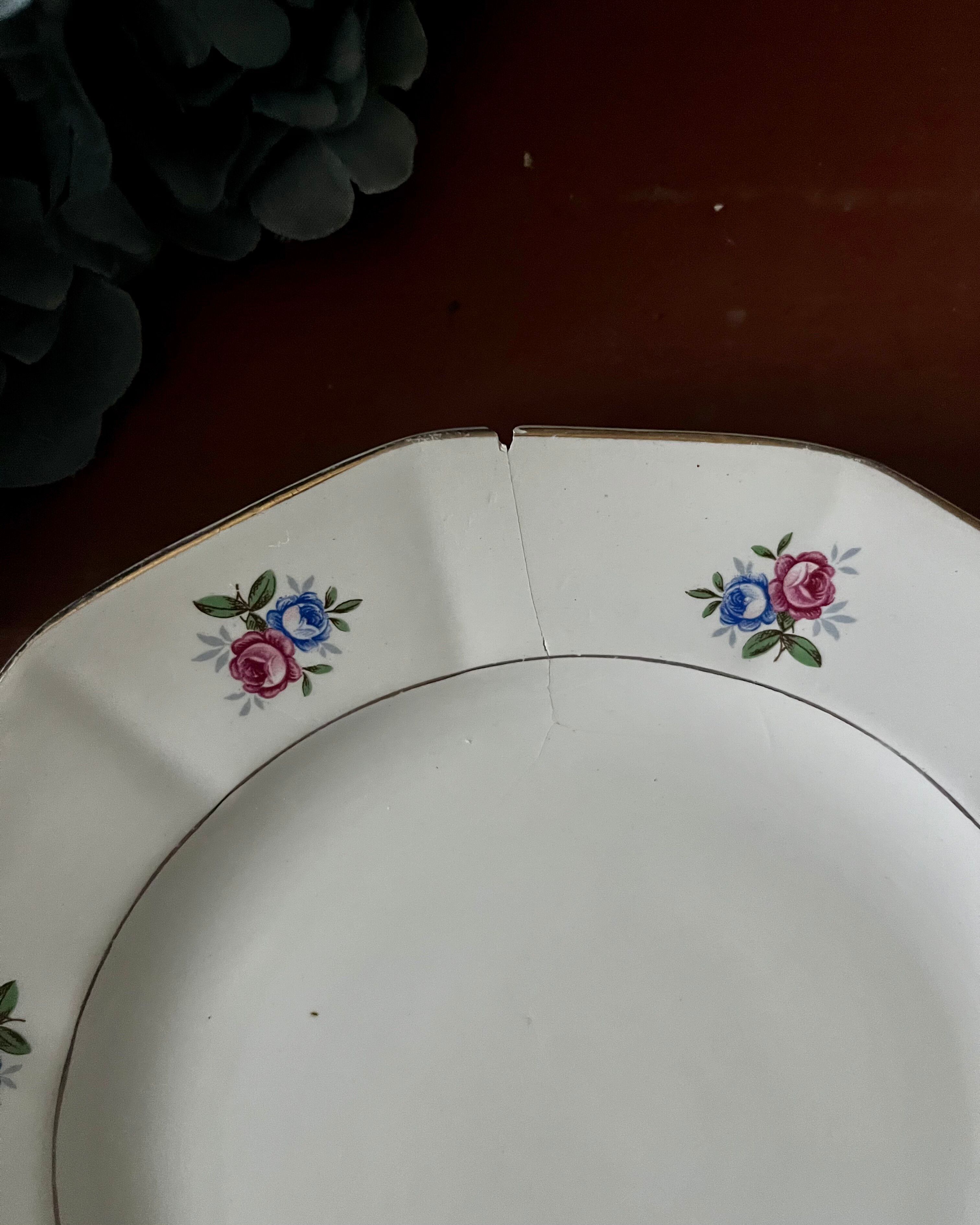 Plates and dish in genuine opaque Digoin Sarreguemines.