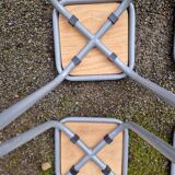 4 tabourets en bois et métal