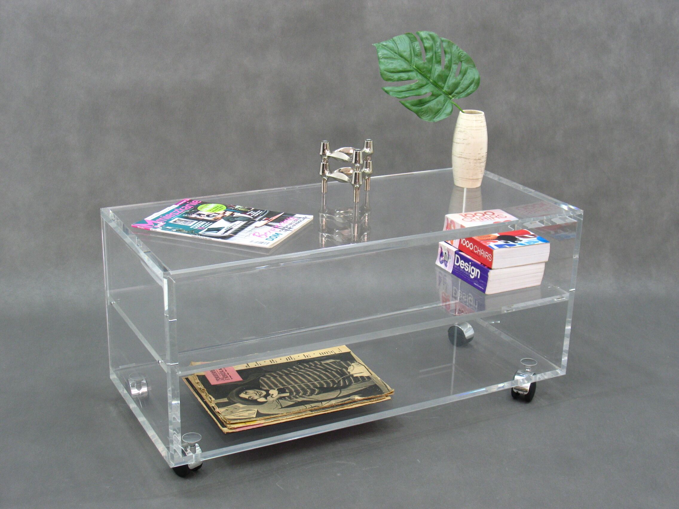 Vintage coffee table acrylic, 1980s