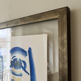 Cubist composition in blue, Vallauris style, signed Blasos.