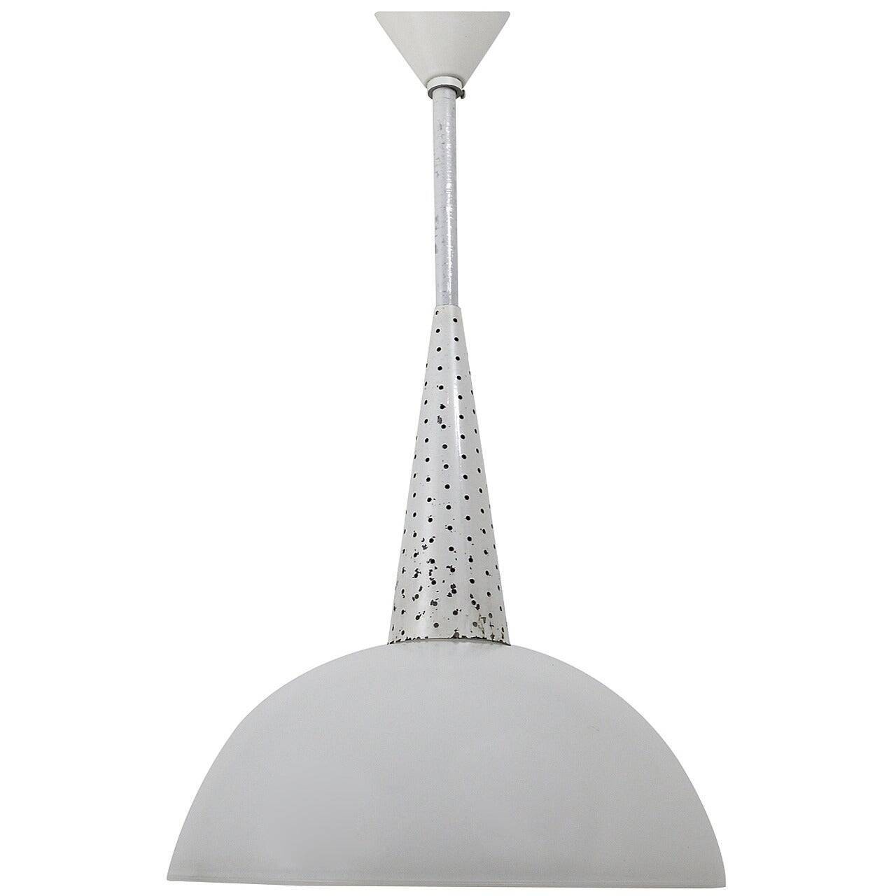 Perforated suspension Mathiew Matégot midcentury, Holophane, France, 1950s