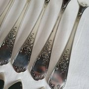 12 silver-plated metal fish cutlery pieces by Guildar, 24 pieces.