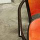 Table and 6 armchairs Baumann Diese, design Pagnon Pelhaître, Wenge color and red,