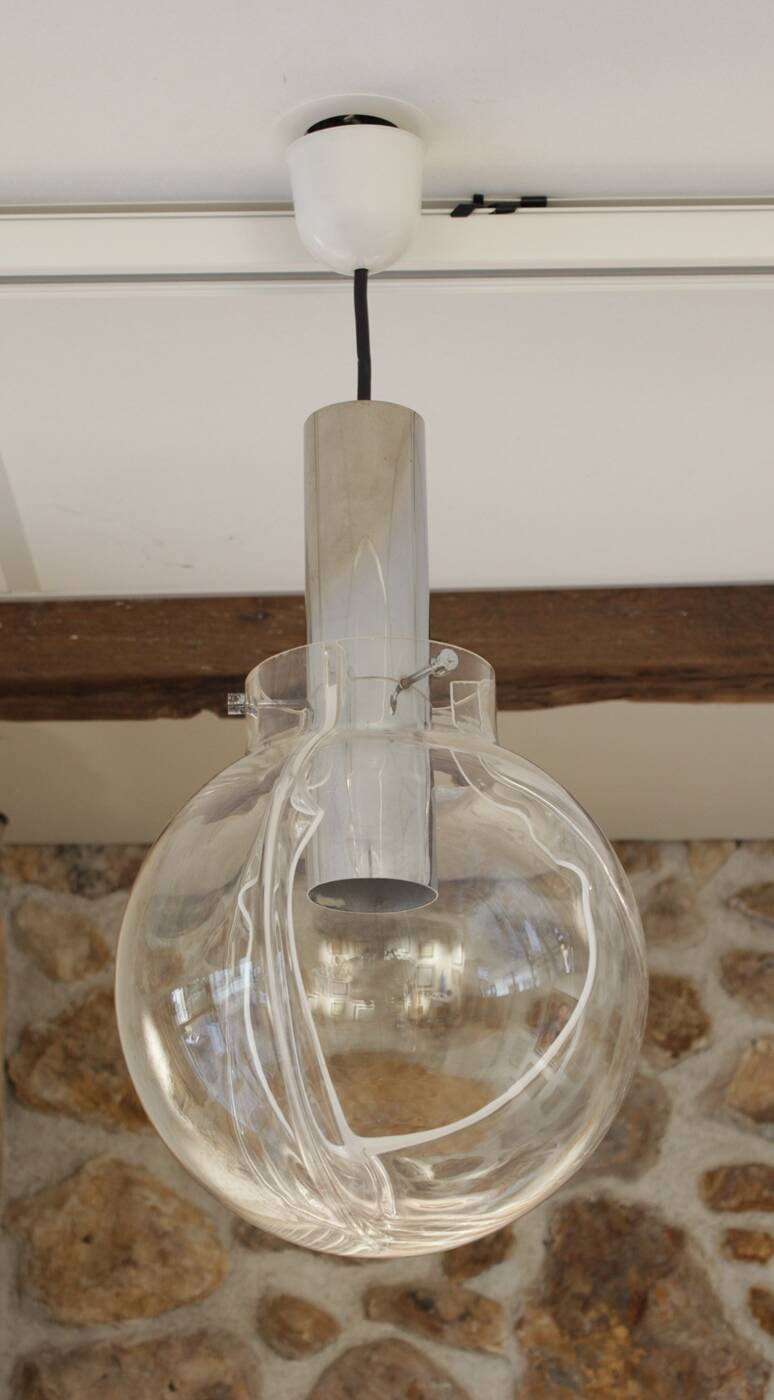 Murano blown glass pendant light 'Membrane' Toni Zuccheri 1960