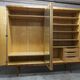 1960 Scandinavian wardrobe, atypical blond wood varnished, 4 doors 3