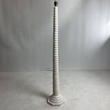 Midcentury French Alabaster floor lamp with bouclé shade, 1950s