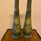 Pair of frosted glass vases, lake scene