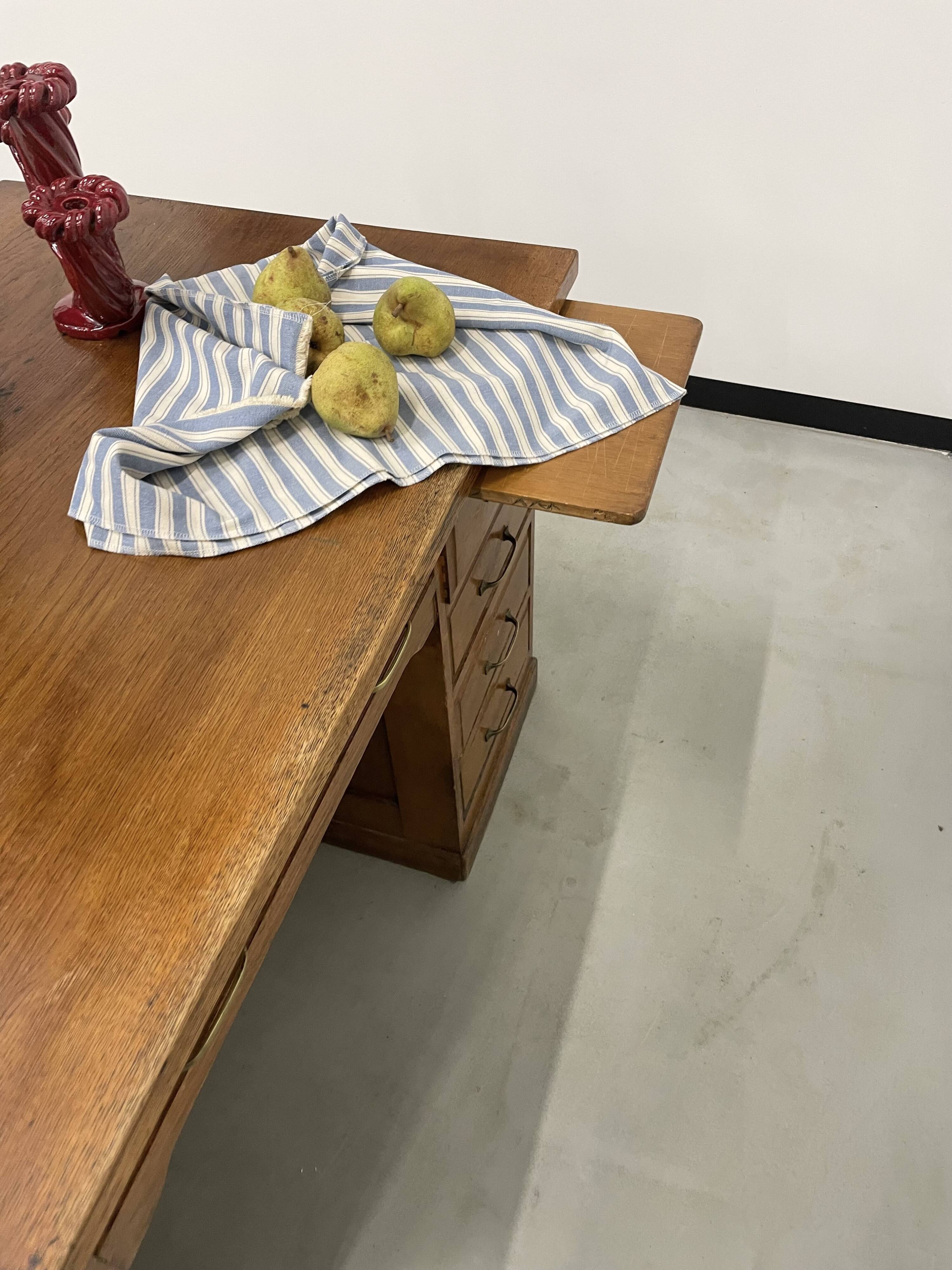 Oak and veneer counter or desk