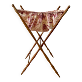 worker / basket on old standing in beech wood and toile de jouy early XX