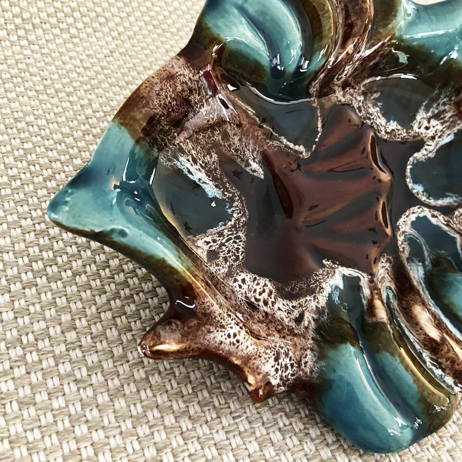 Vide-poche poisson Vallauris – céramique bleue – années 1970