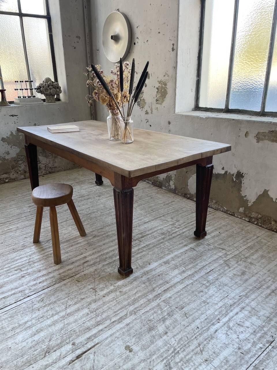 Solid oak farmhouse table 185cm