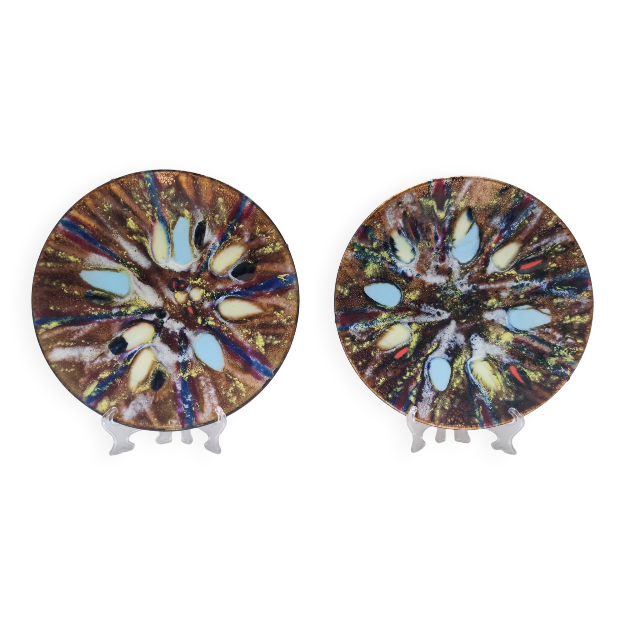 Pair of Lacquered Copper Vide-Poche / Decorative Plates