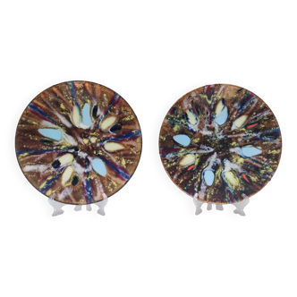 Pair of Lacquered Copper Vide-Poche / Decorative Plates