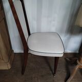 Chaise bois et simili cuir assise