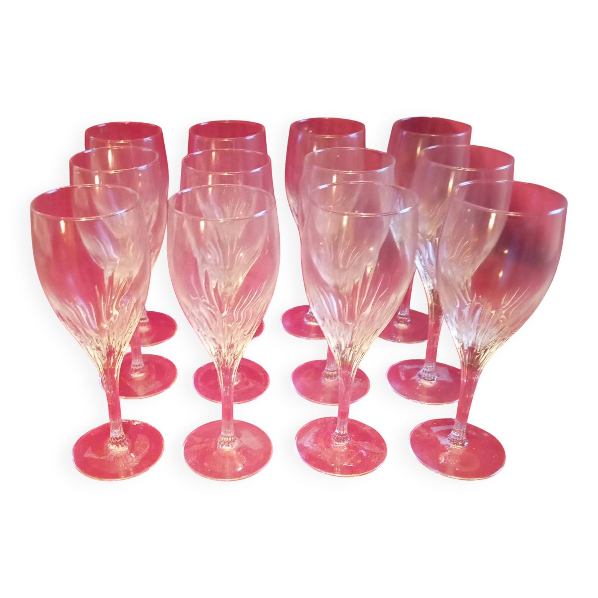 Set of 12 stemmed glasses
