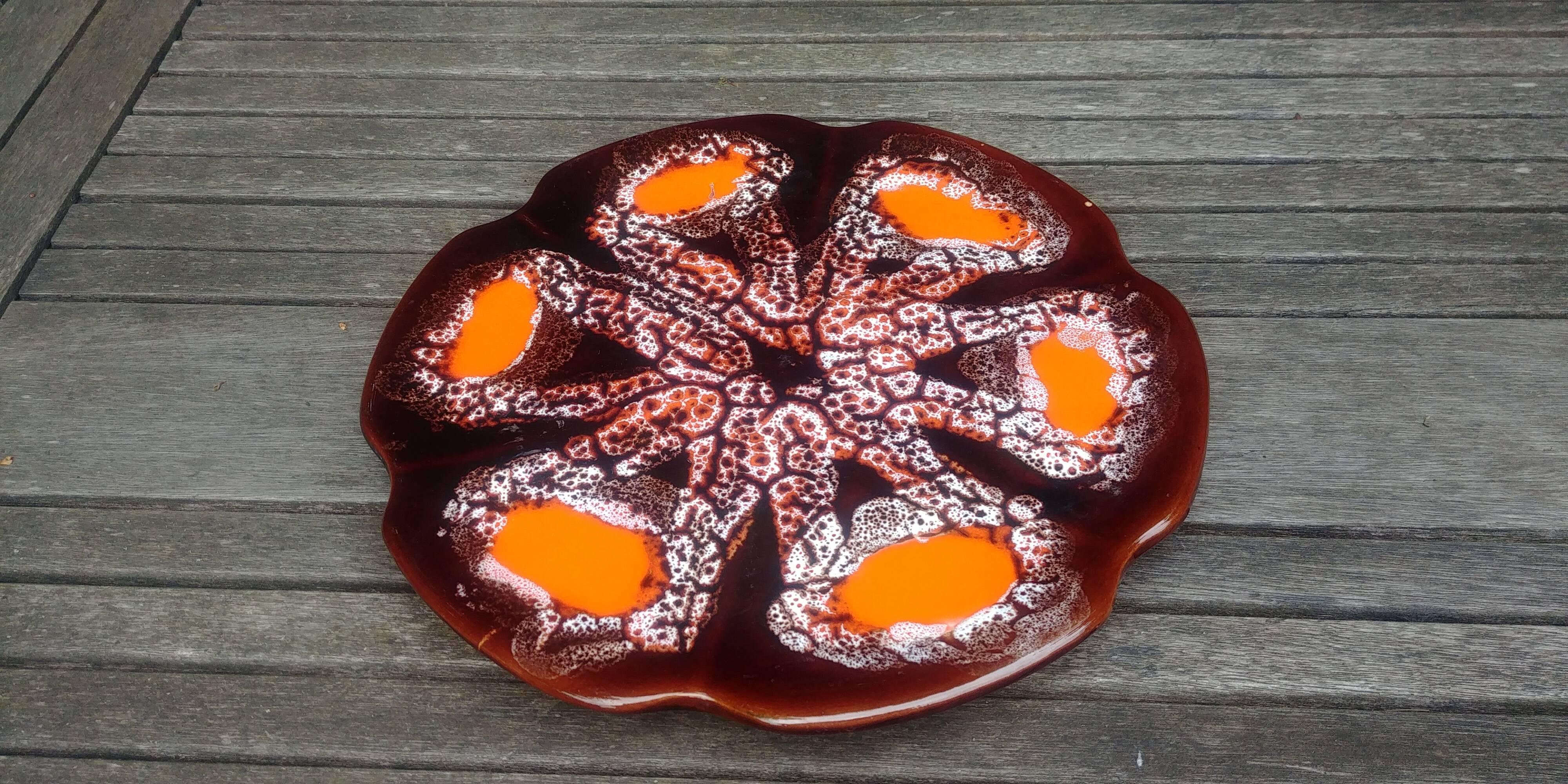 Vallauris tabletop serving dish in Vintage Vintage glazed ceramic 70s