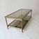 vintage brass coffee table with smoked glass mirror, antique Maison Jansen