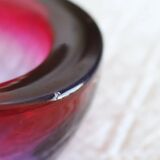 Murano sommerso pink and purple ashtray pocket emptier 1960
