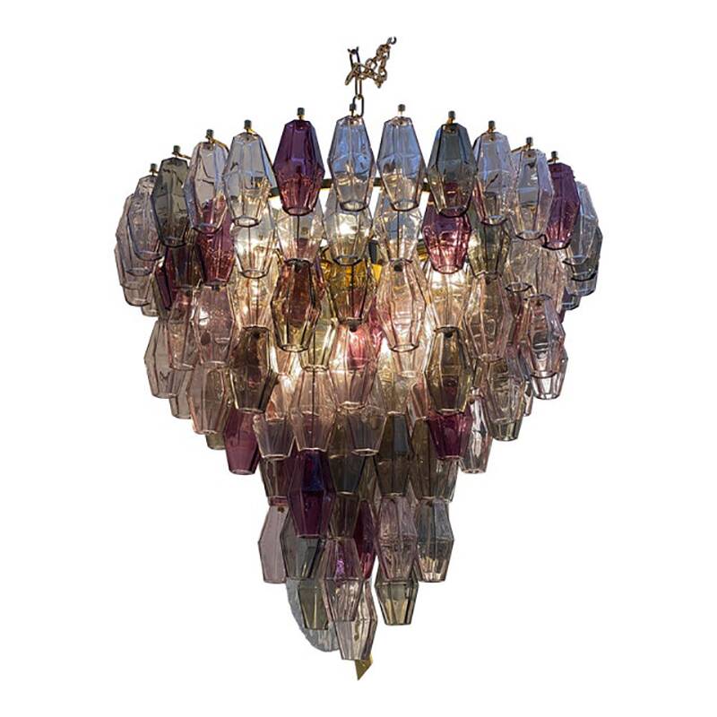Contemporary Mid-Centyry Modern "Poliedri" Murano Glas Chandelier