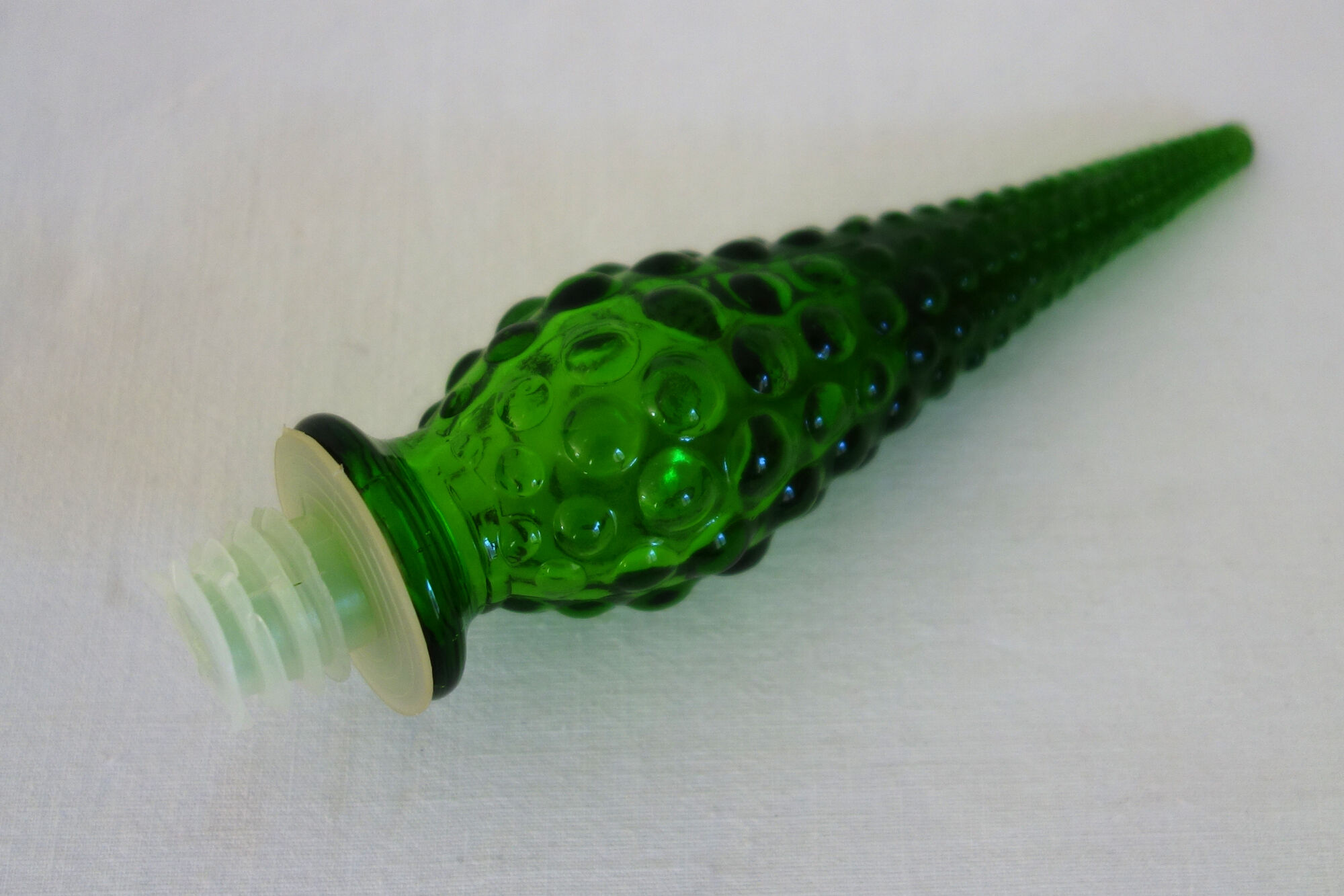 Carafe bottle in green glass bubbles Empoli 60s
