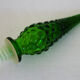 Carafe bottle in green glass bubbles Empoli 60s