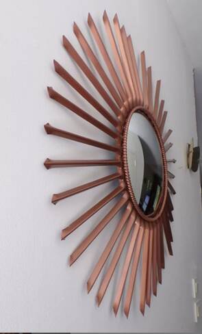 Mirror Chaty Vallauris witch's eye Fleche vintage Copper