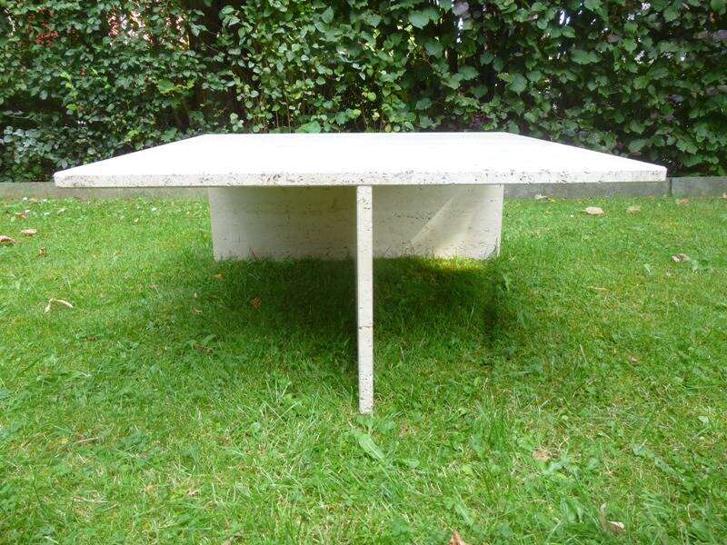 Travertine coffee table. Up & Up (Italy). Vintage 70s
