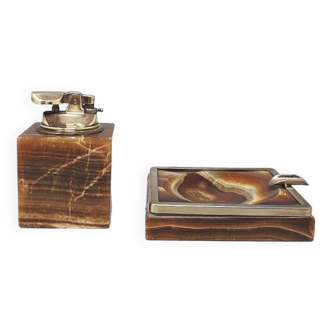 1970s smoking set in onyx. made in italy