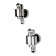 Pair of space age 2-light wall sconces, chromed metal, Italy, 1970s