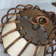 Vintage rattan pendant lamp with paper lampshade