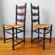 Pair of old turned wood chairs