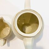 Teapot coffee maker & milk jar Sarreguemines france